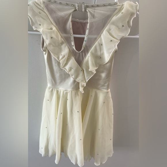 Weissman lyrical cream ivory dance leotard costume with gems. Kids size SC 6 - Picture 3 of 7